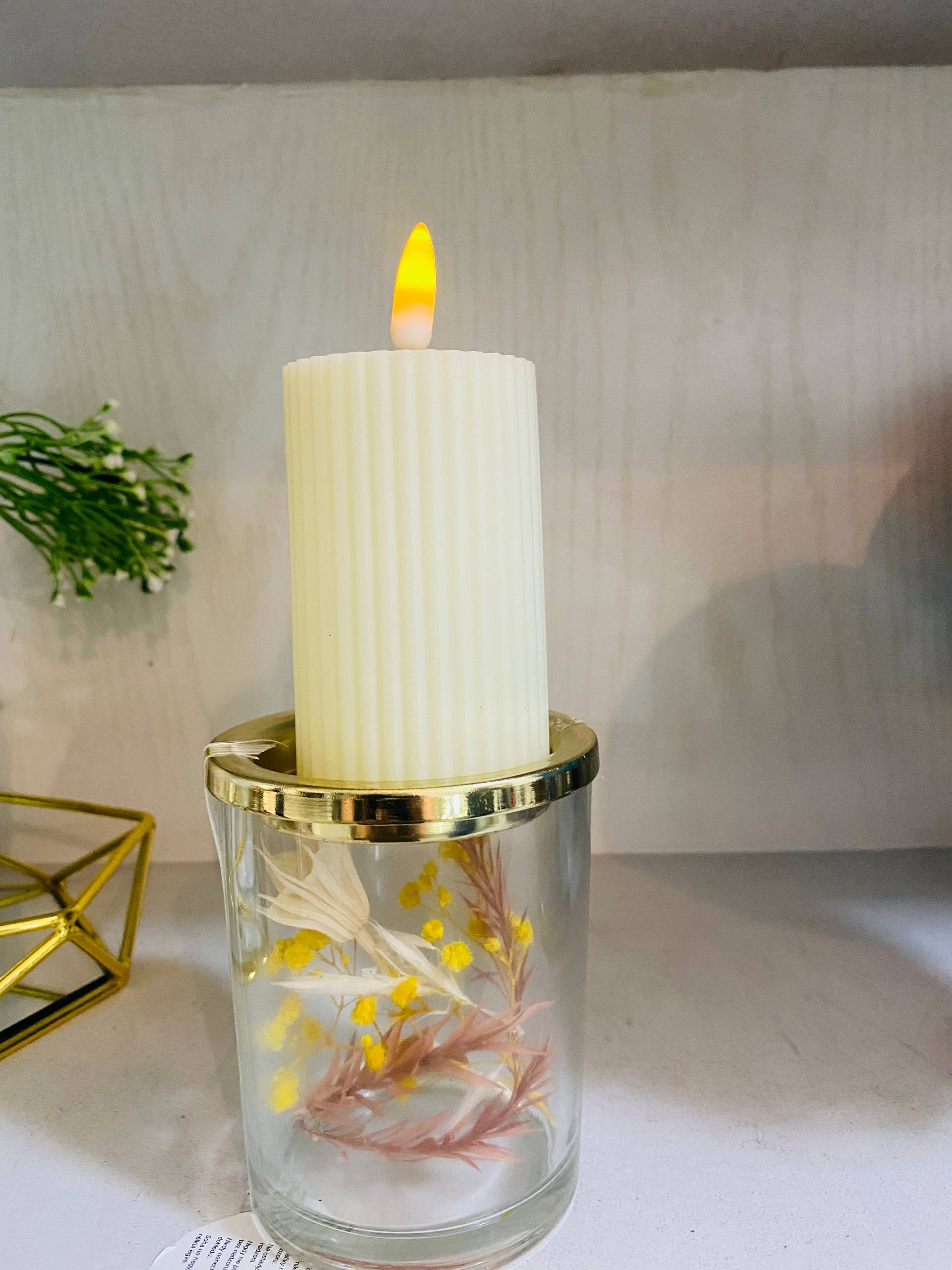 Dried Glass Candle Holder