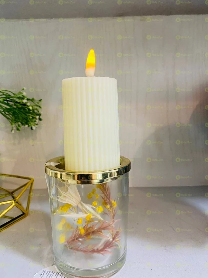 Dried Glass Candle Holder