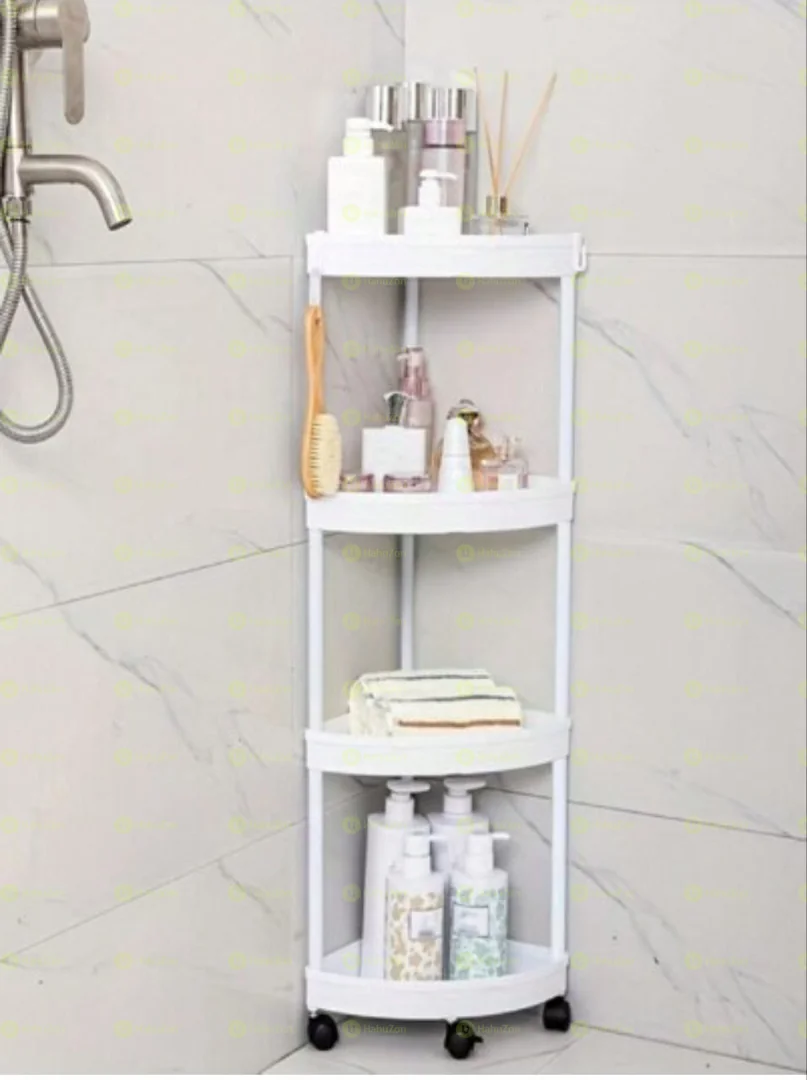 4-Tier Moveable Corner Storage Rack