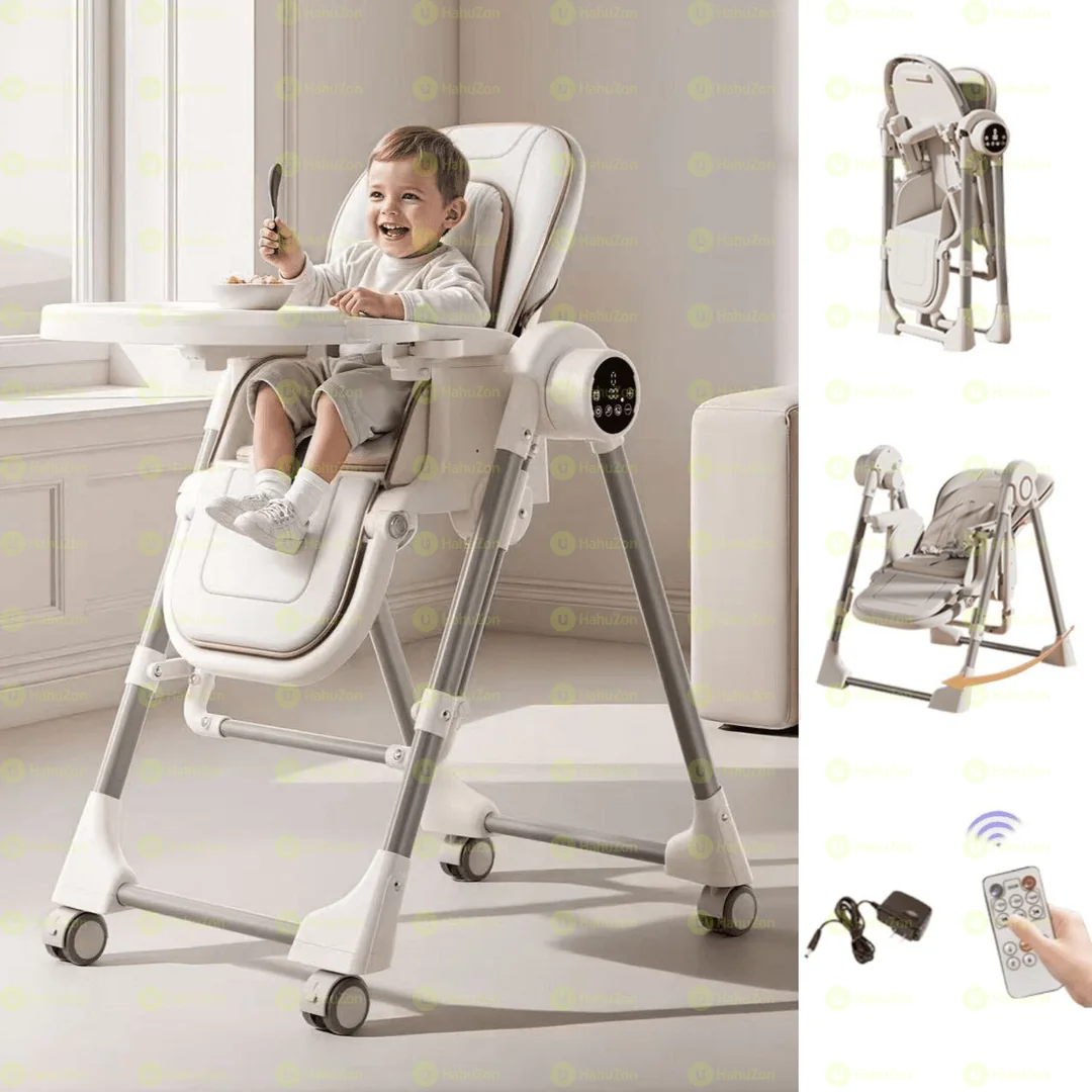 2-in-1 Electric Baby High Chair & Swing