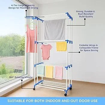 4-Tier Large Capacity Laundry Drying Rack