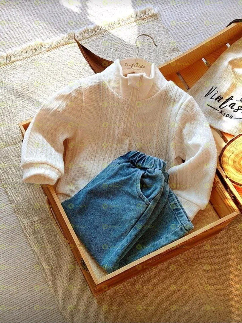 Toddler Boys Casual Top and Jeans Pant Set