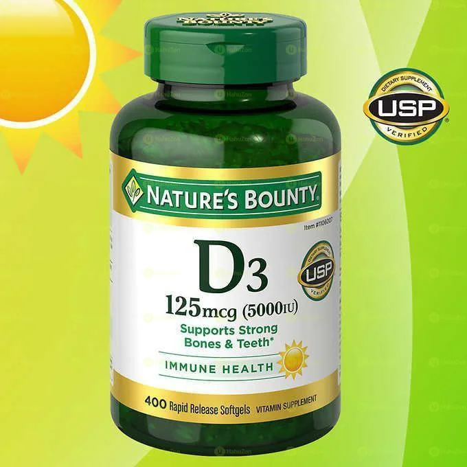 Nature's Bounty Vitamin D3 125mcg 400 Softgels
