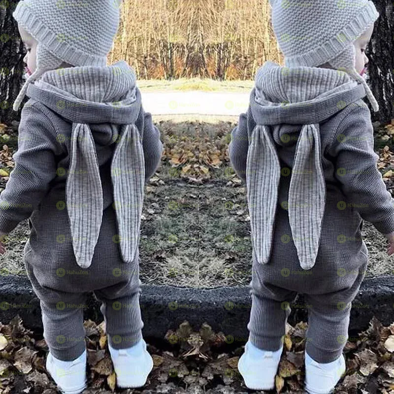 Unisex Winter Rabbit Ear Romper