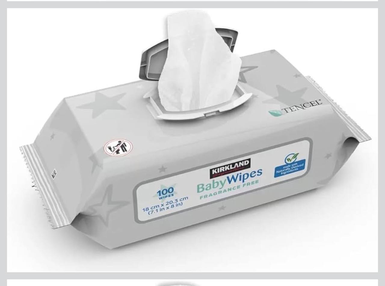 Kirkland Signature Baby Wipes Fragrance Free 100 Wipes