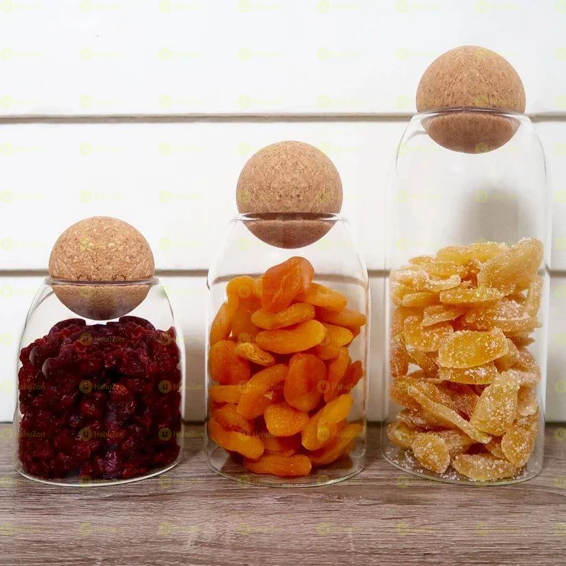 Set of 3 Storage Bottle Glass