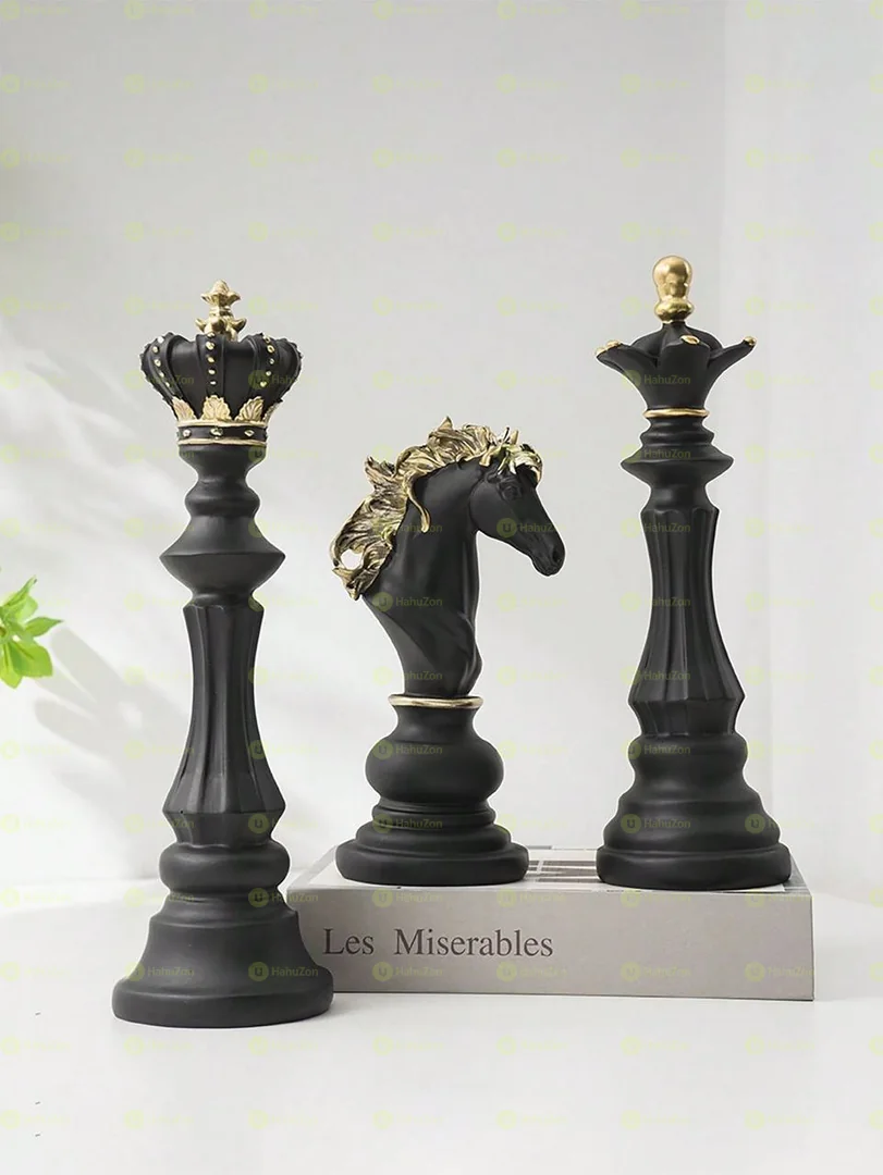 Black Chess Sculpture For Home and Office Decor