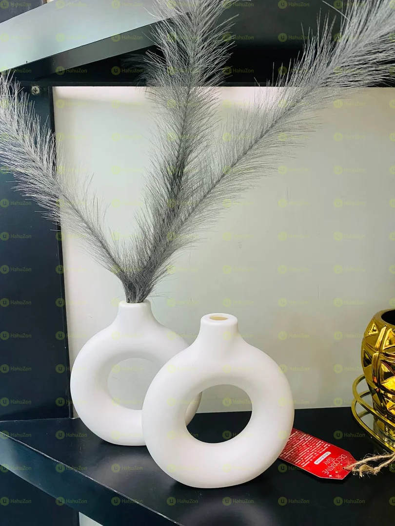 Set of 2 Unbreakable Ceramic Look Acrylic Vase