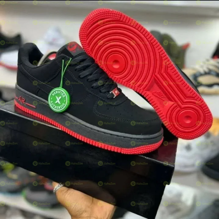 Nike Air Force 1 Low LV8 '07 Black Red Suede Men's Shoes