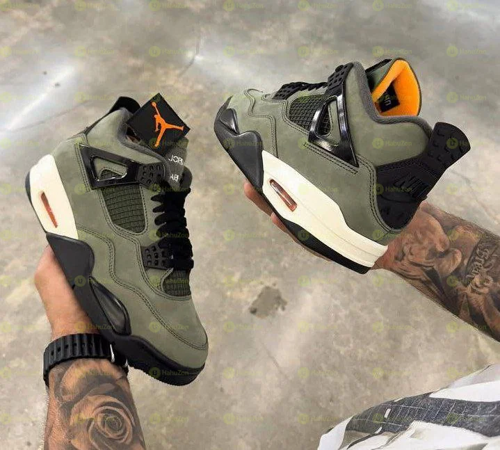 Undefeated x Air Jordan 4 Retro JM Deep Green Clementine Men's Shoes