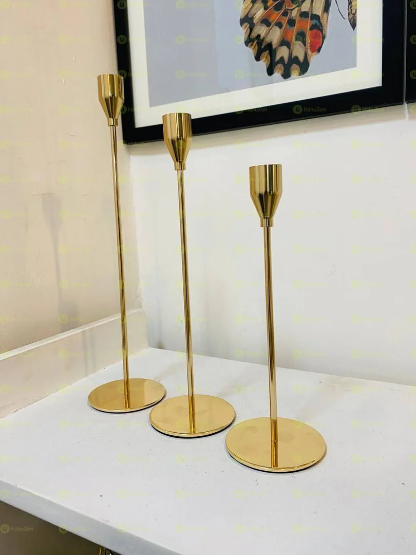 Set of 3 metal candle holder