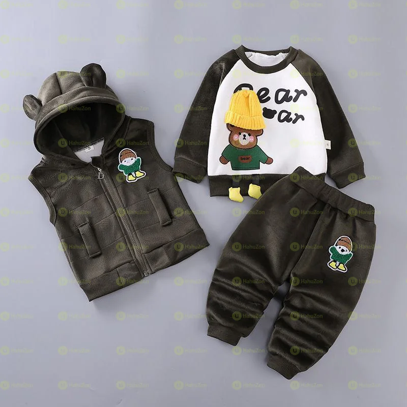 Unisex Warm Hoodie Vest and Pant Set