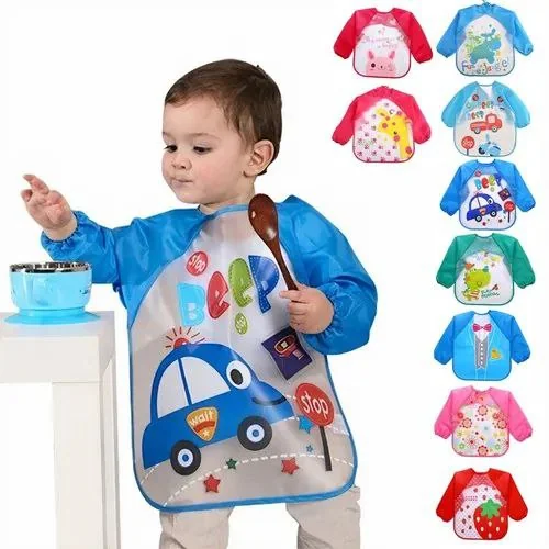 Infant Longslave Waterproof Feeding Apron