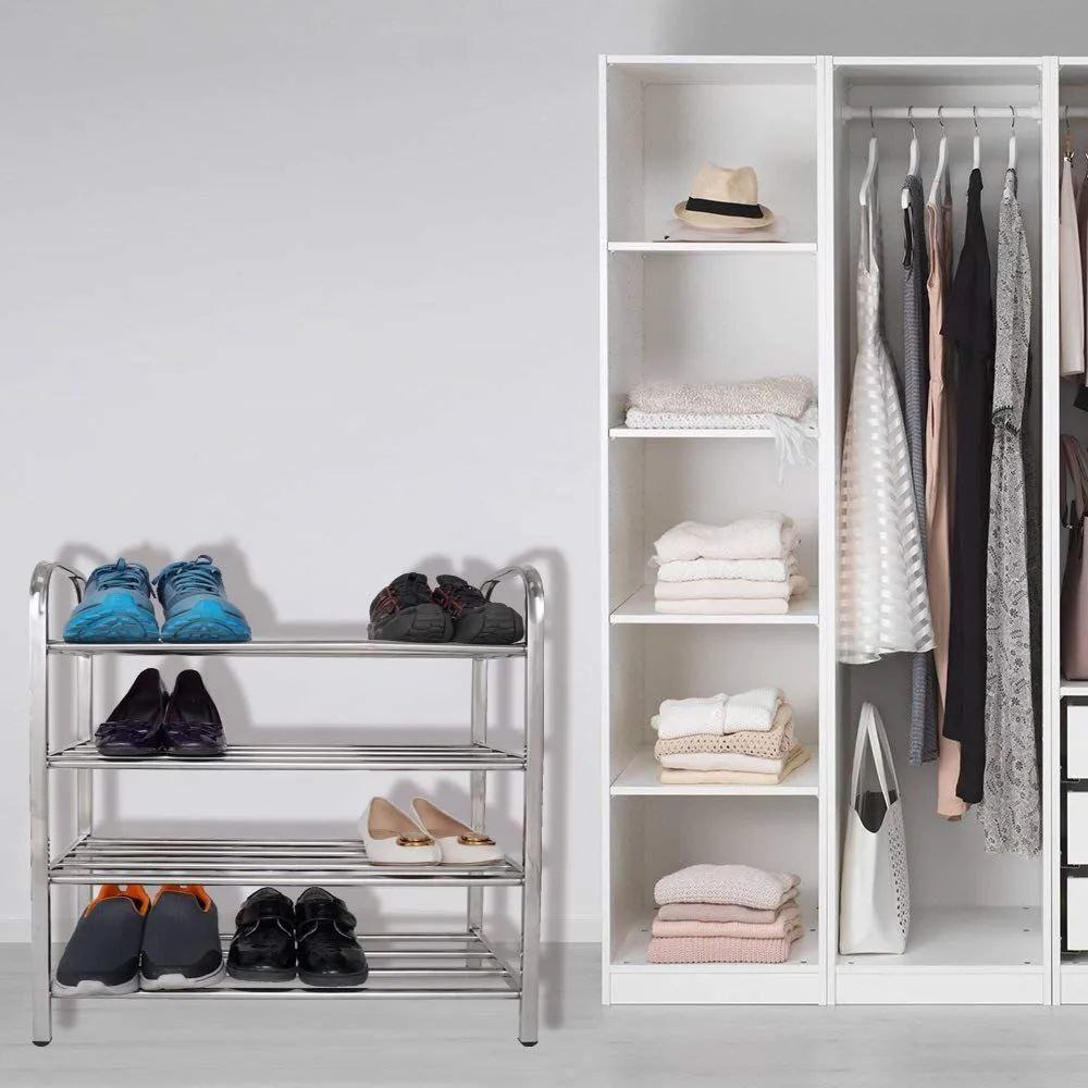 4 Layer Stainless Steel Shoes Rack