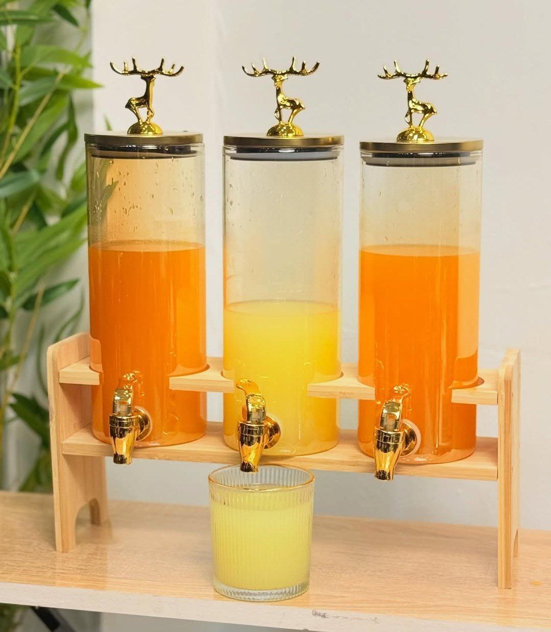 Glass Dispenser Jar With Bamboo Stand