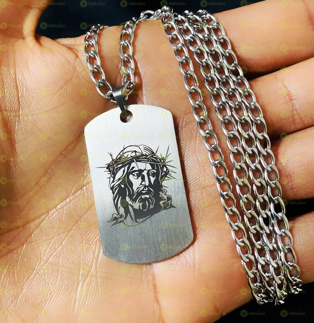 Jesus Engraved Stainless Steel Necklace
