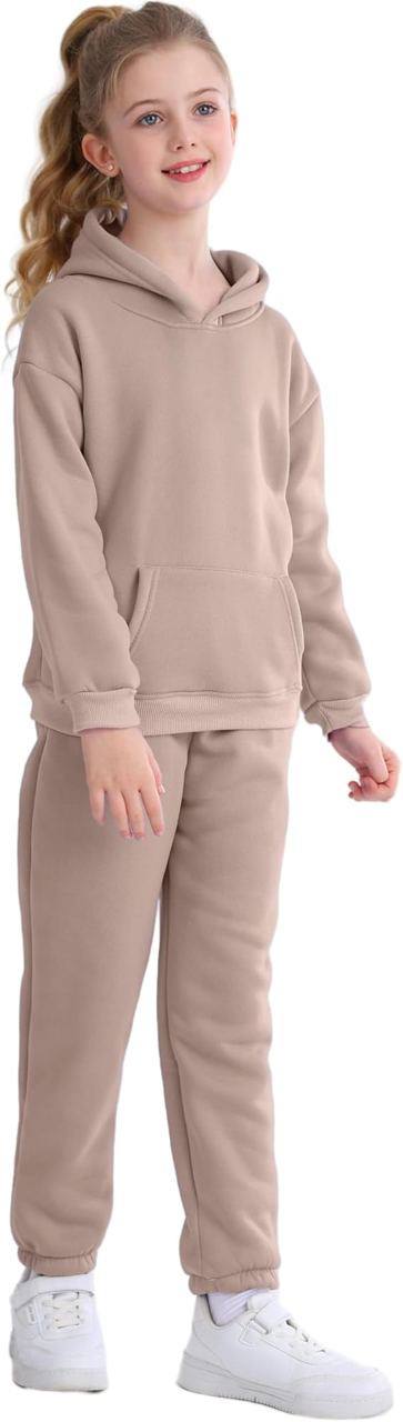 Girl's Hooded Suit Kids Pullover Sweatsuit and Jogging Pants