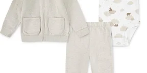 HUGGIES Baby Bodysuit Hoodie and Pants 3-piece Outfit Set