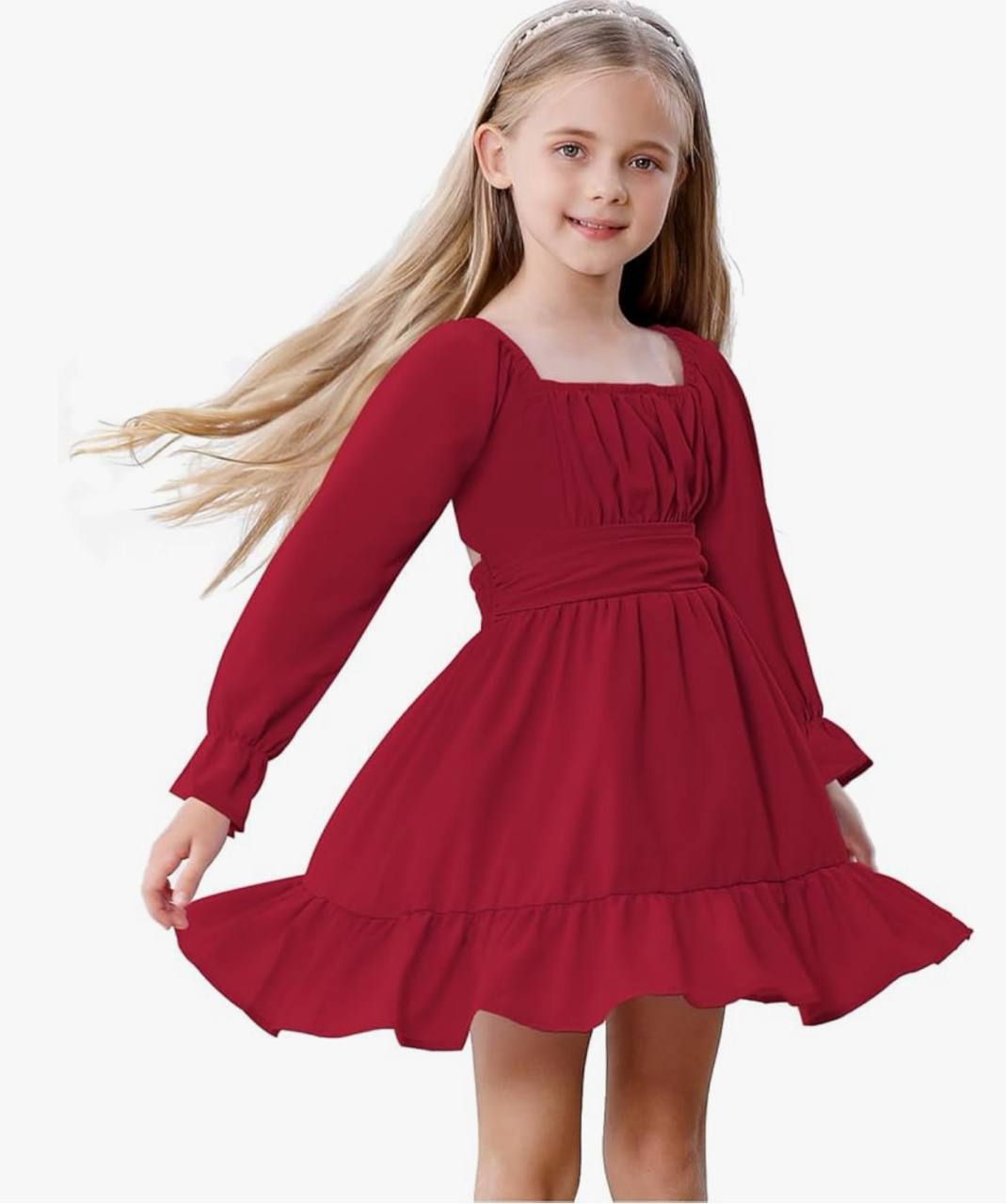 Zando Girls Dresses Off Shoulder Back Tie Dress