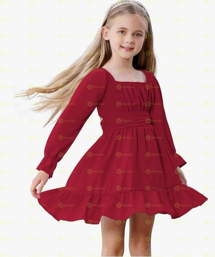 Zando Girls Dresses Off Shoulder Back Tie Dress