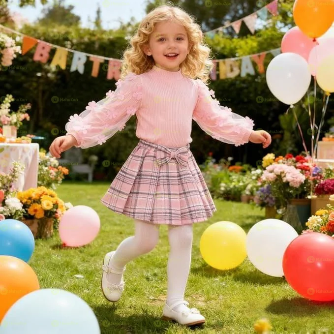 Toddler Girls Plaid Outfits Skirt Set Girl Fall Winter Clothes