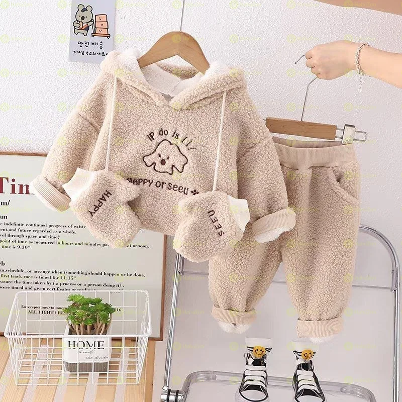 Cartoon Kids Winter Hoodie and Pant Set