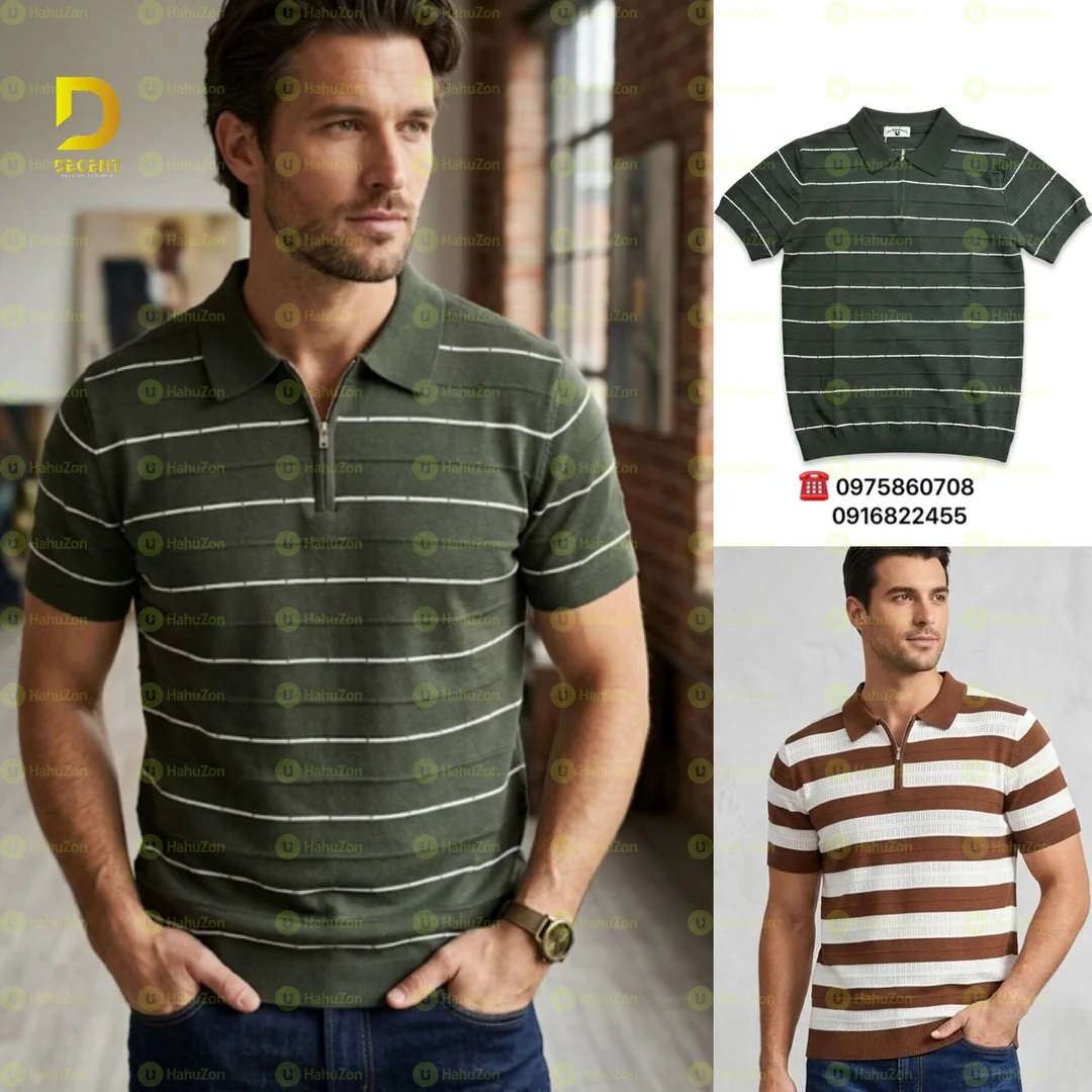 stripped Collar Tshirt