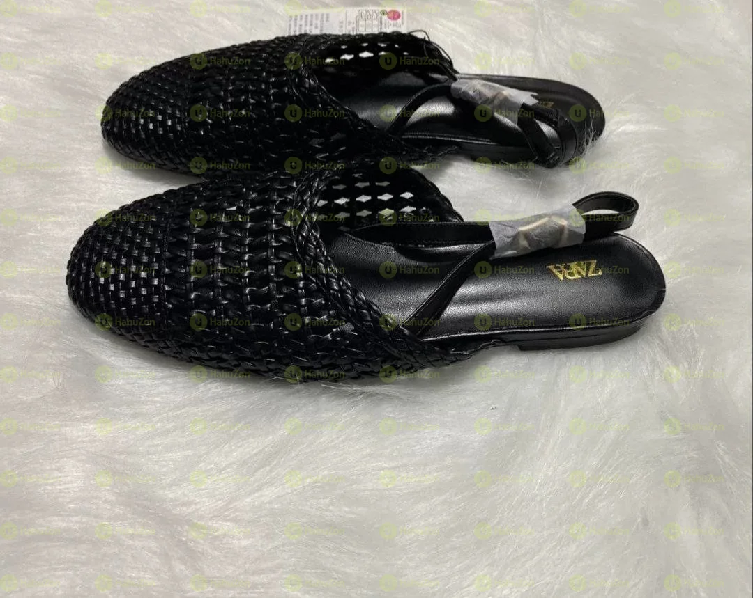 Zara Woven Sling Back Flat Shoes