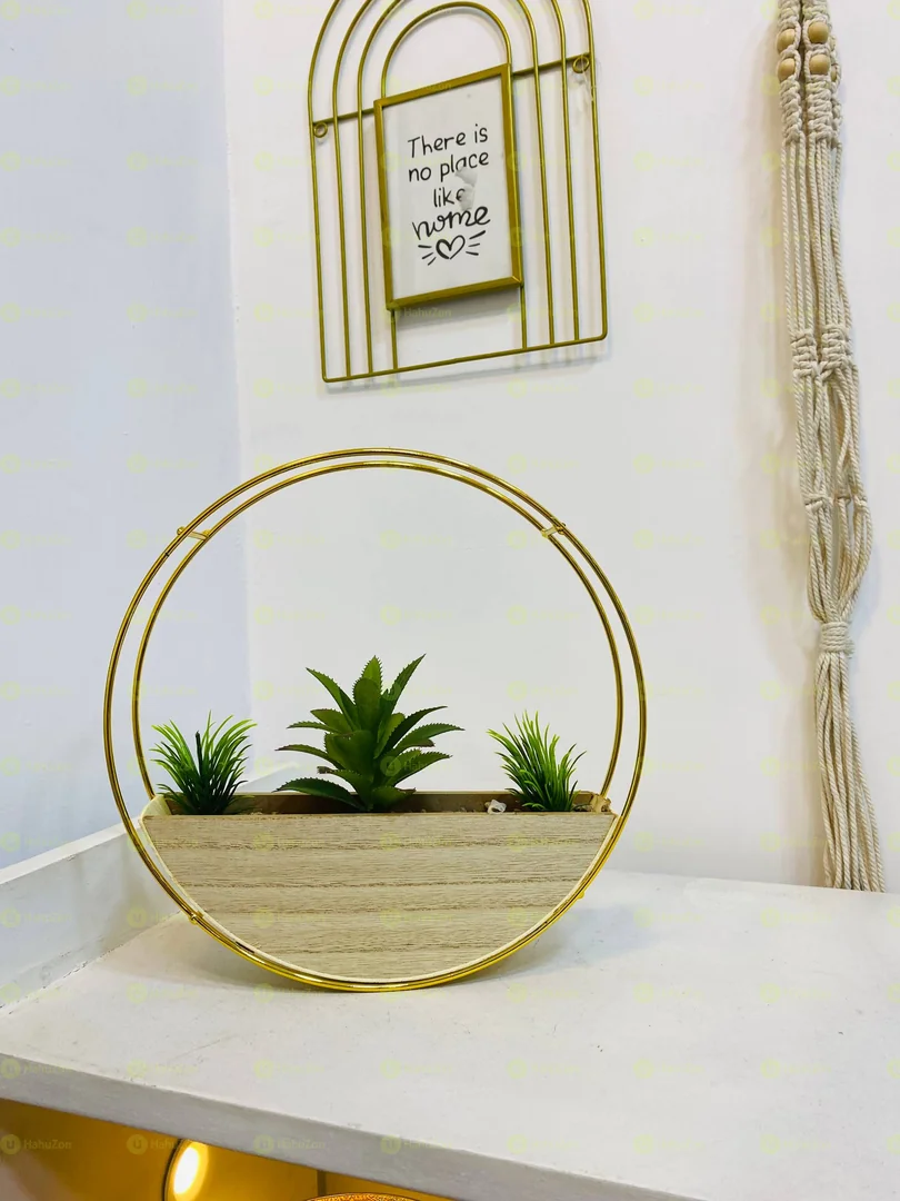Circle Gold Artificial Plant Pot
