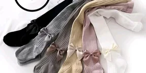 Baby Girl Bow Decor Pantyhose