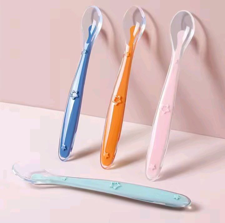2pcs Baby Silicon Spoon