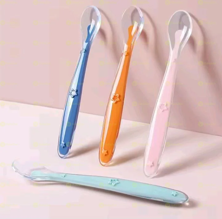 2pcs Baby Silicon Spoon