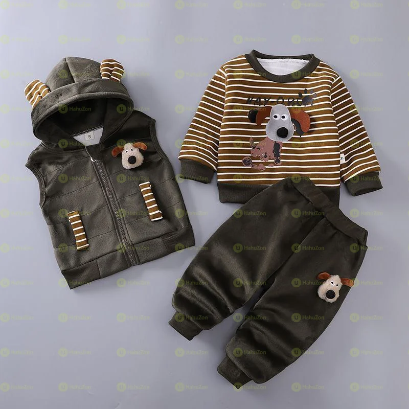 Unisex Warm Hoodie Vest and Pant Set