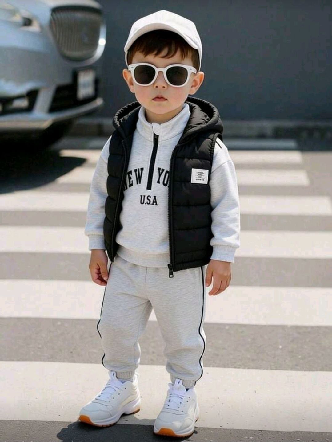 3pcs Set Pant,sweatshirt and Hooded Vest