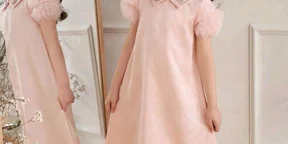 Young Girls Puffy Sleeve Elegant Dress