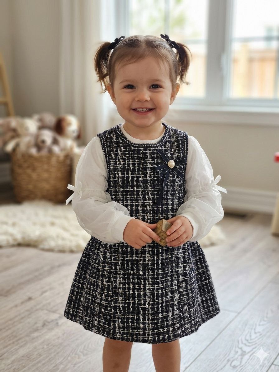 Toddler Girls Two Piece Set Casual Top and Dress Set