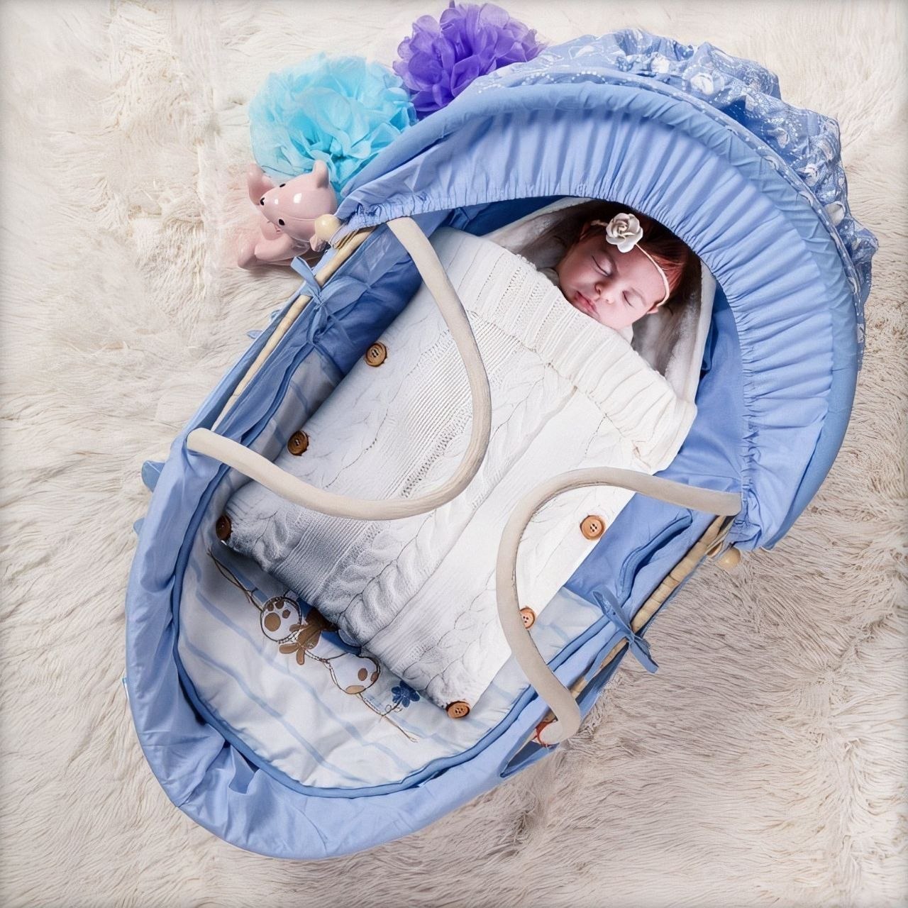 Newborn Baby Fleece-Lined Thickened Warm Sleeping Bag Swaddling Blanket