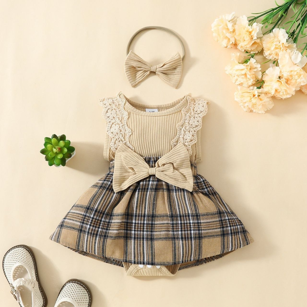 Babygirl 2pcs Set Floral Dress and Headband Set