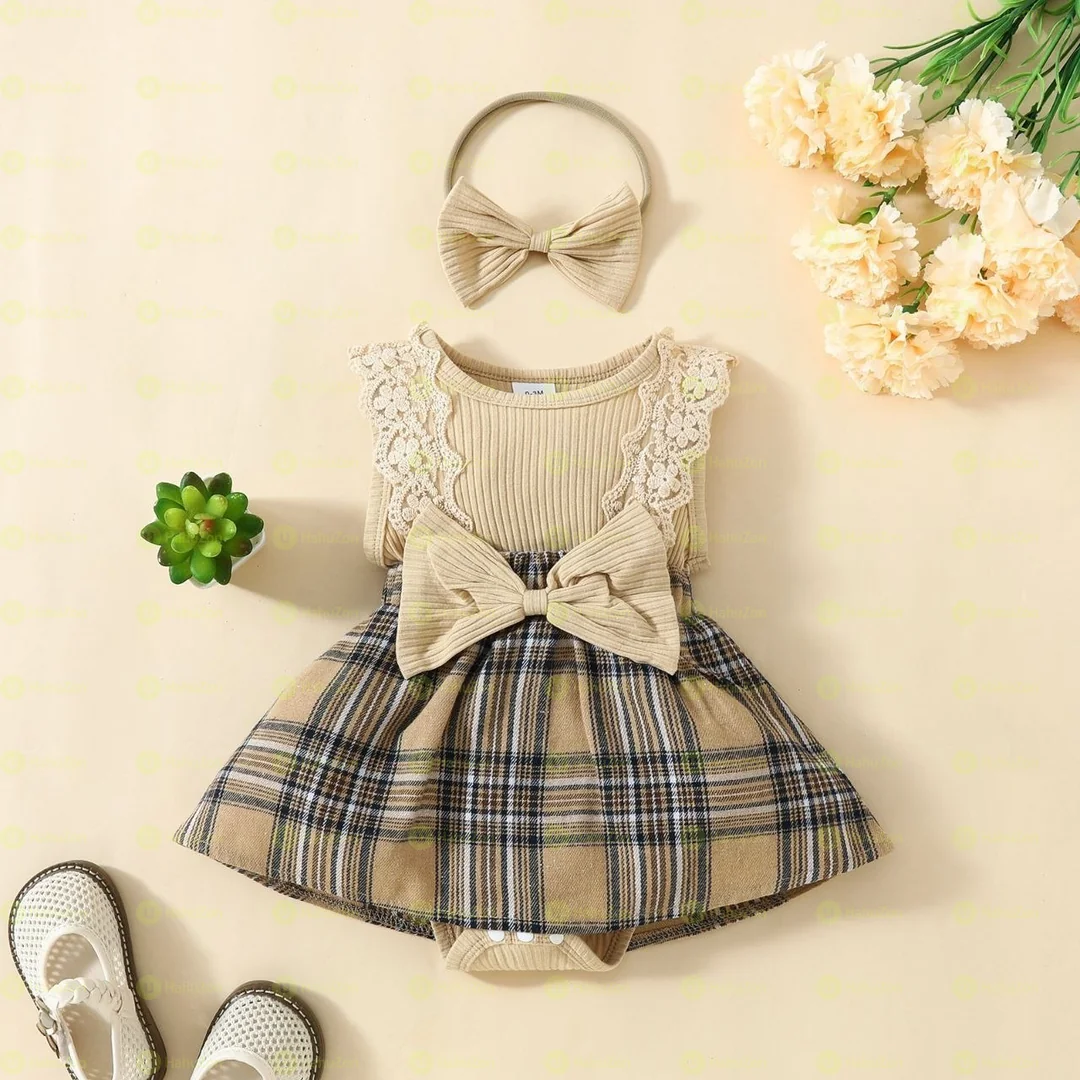Babygirl 2pcs Set Floral Dress and Headband Set