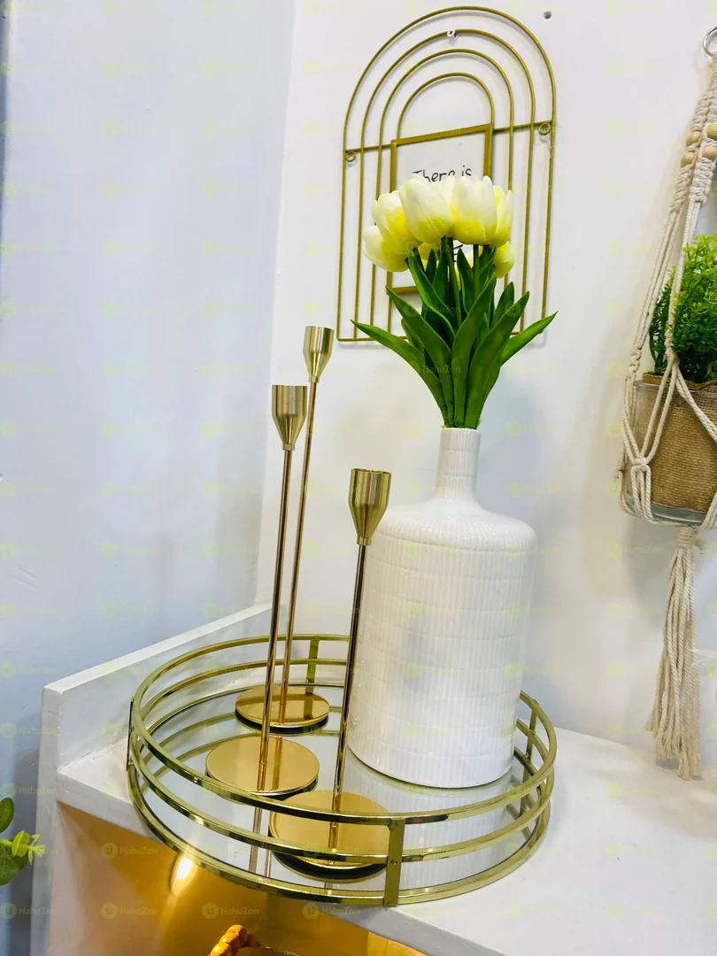 White Ceramic Vase With Tulip Flower
