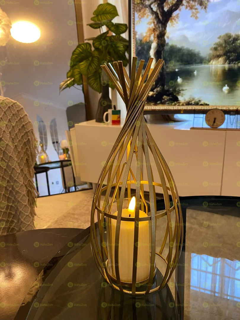 Metal Candle Holder With Glass