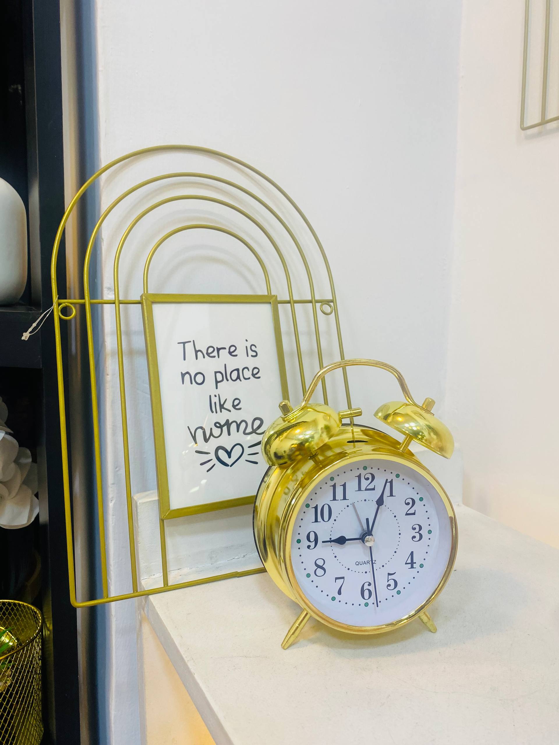 Golden Alarm Table Clock