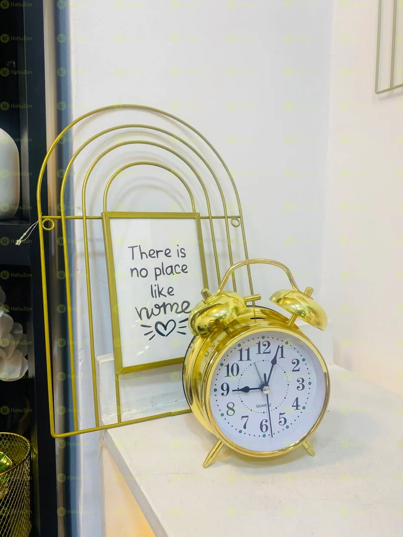 Golden Alarm Table Clock