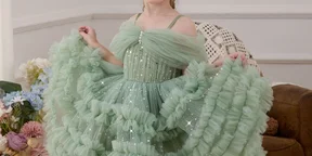 Princess Girls Cross-Border Trade Off-Shoulder d=Dress