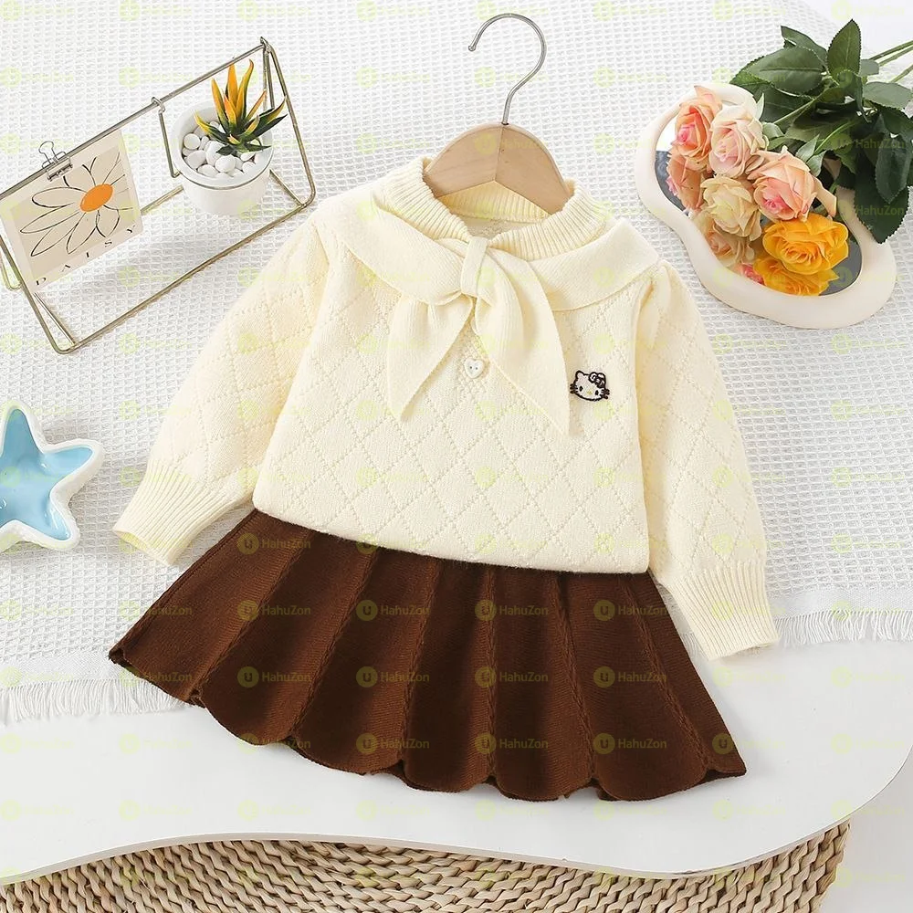 Toddler Girls Two Piece Sweater Top and Skirt Set