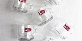 Red Cherry Glass Tea Cup Set