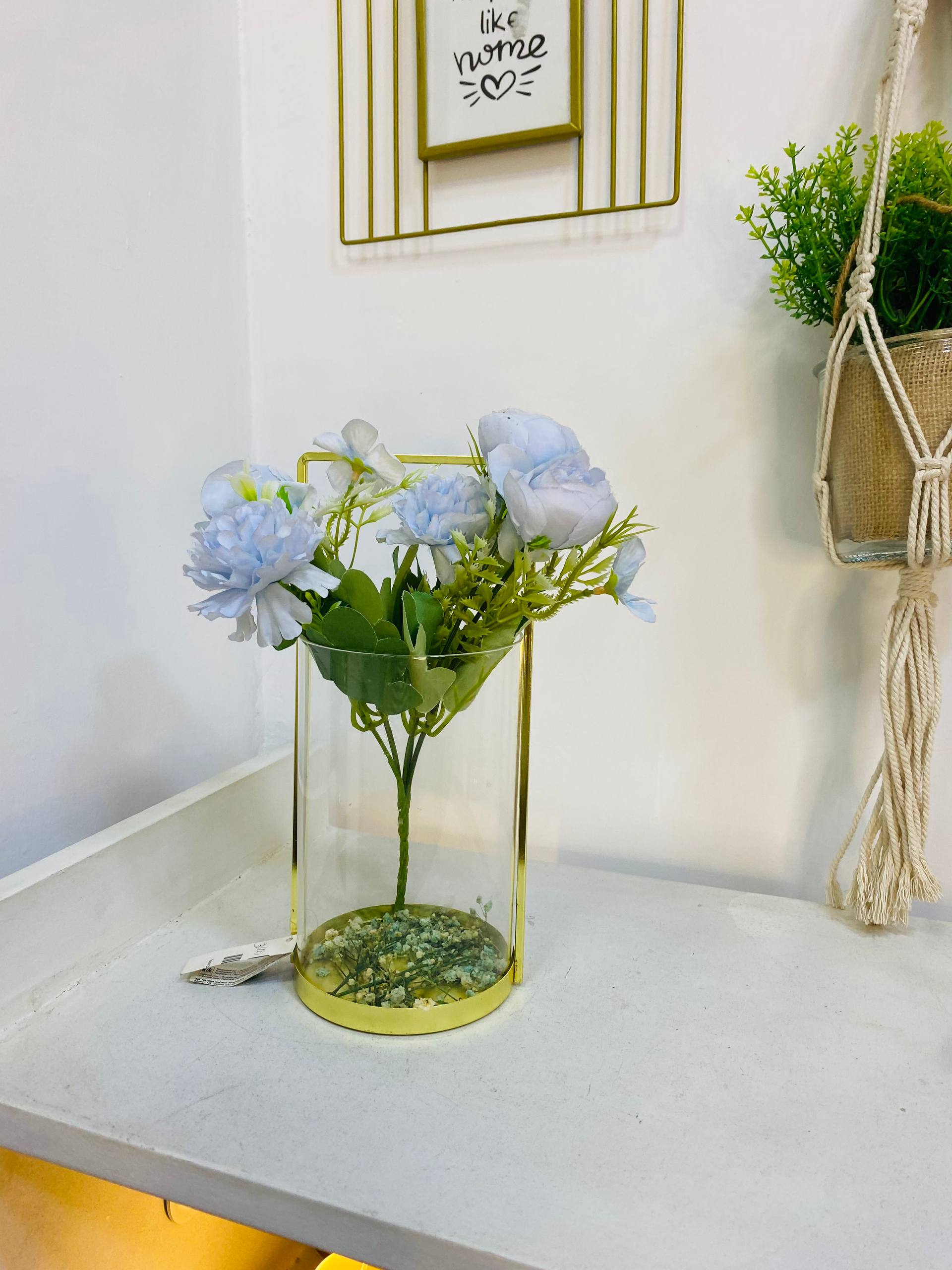 Metal and Glass Flower and Candle Holder