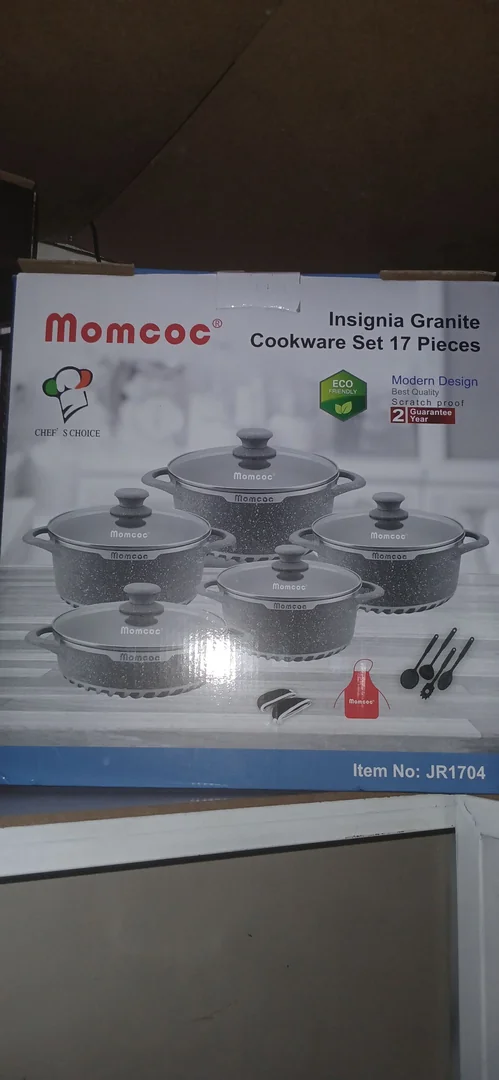 MOMCOC 17-Piece Granite Cookware Set