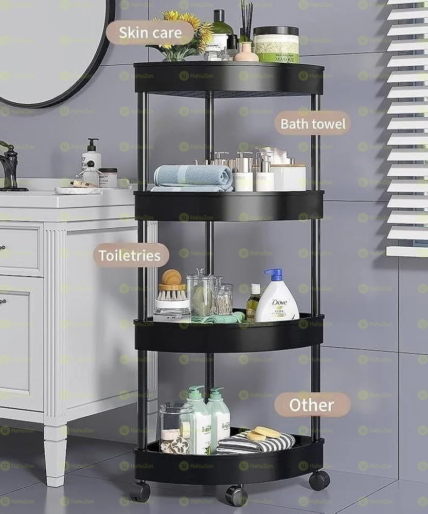 4 Tier Moveable Corner Storage Rack
