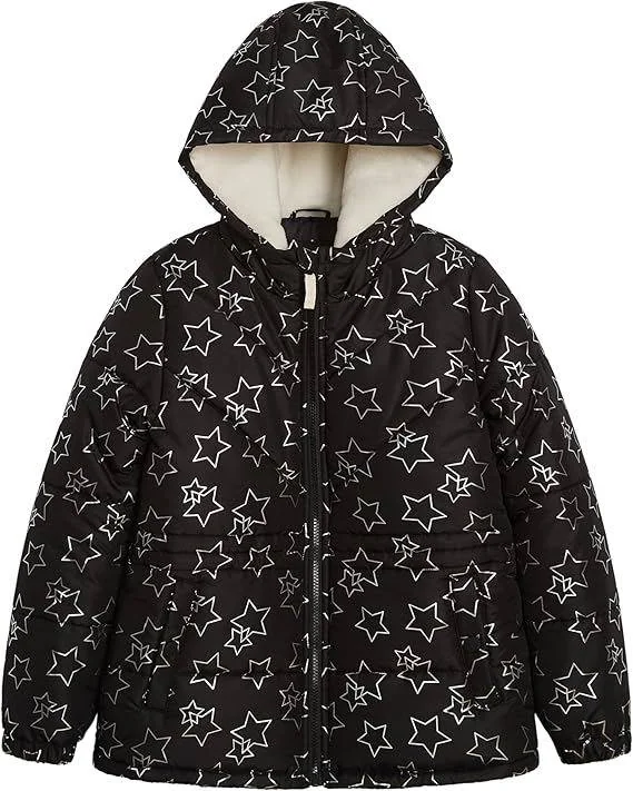 Boys Heavyweight Printed Puffer Coat Bubble Jacket